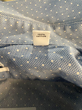 Load image into Gallery viewer, Calvin Klein Mens Blue Printed Slim-Fit Long Sleeve Dress Shirt Size M 15-15.5
