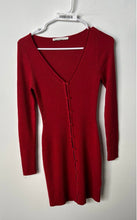Load image into Gallery viewer, Abercrombie &amp; Fitch Womens Red Ribbed Long Sleeve Mini Sweater Dress Size S
