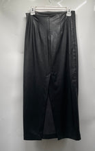 Load image into Gallery viewer, Zara Womens Black Faux Leather Slit Detail Back Zip Long Maxi Skirt Size Large
