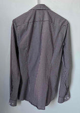 Load image into Gallery viewer, H&amp;M Mens Brown &amp; White Gingham Slim Fit Long Sleeve Button-Up Shirt Size S
