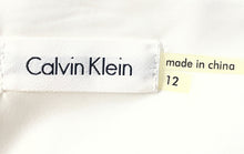 Load image into Gallery viewer, Calvin Klein Womens White Sleeveless Pleated Zipper A-Line Dress Size 12 W/Tag
