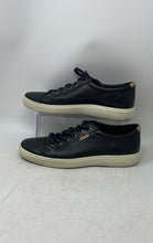 Load image into Gallery viewer, Ecco Mens Black Leather Low Top Round Toe Lace-Up Sneaker Shoes Size 10
