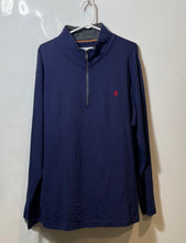 Load image into Gallery viewer, Stafford Mens Blue Cotton Long Sleeve Quarter Zip Pullover Sweatshirt Size 2XL
