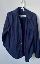 Load image into Gallery viewer, Calvin Klein Mens Blue Printed Long Sleeve Collared Dress Shirt Size Medium
