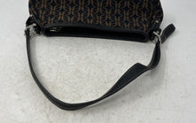Load image into Gallery viewer, Fossil Womens Black Signature Print Adjustable Strap Inner Pocket Shoulder Bag
