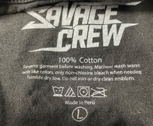 Load image into Gallery viewer, Savage Crew Mens Black Cotton Short Sleeve Crew Neck Graphic T-Shirt Size M
