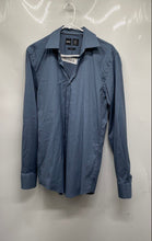 Load image into Gallery viewer, Boss Mens Blue Long Sleeve Slim Fit Stretch Performance Dress Shirt Size 15 1/2

