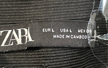 Load image into Gallery viewer, Zara Womens Black Off White Plaid Flat Front Zip Skinny Leg Trouser Pants Size L
