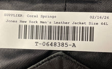 Load image into Gallery viewer, Jones New York Mens Black Leather Pockets Long Sleeve Button Front Jacket Sz 44L
