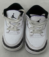Load image into Gallery viewer, Authentic Nike Boys Jordan 3 Retro White Black Gray Basketball Shoes 5C In Box
