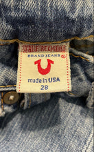 Load image into Gallery viewer, True Religion Womens Blue Medium Wash Pockets Denim Straight Leg Jeans Size 28
