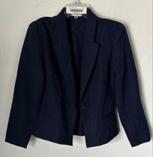 Load image into Gallery viewer, A Byer Womens Blue Long Sleeve Pockets 2-Piece Blazer And Skirt Suit Size 9
