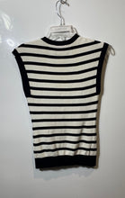 Load image into Gallery viewer, Zara Knit Womens Black White Striped Sleeveless Crew Neck Pullover Tank Top Sz S

