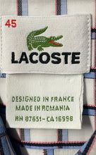 Load image into Gallery viewer, Lacoste Mens White Checked Short Sleeve Collared Dress Shirt Size 45
