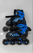 Load image into Gallery viewer, M-Gro Kids Blue And Black Illuminating Wheels Adjustable Inline Skates Size 1-5
