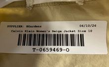 Load image into Gallery viewer, Calvin Klein Womens Beige Long Sleeve Belted Button Front Utility Jacket Size 10
