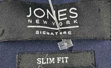 Load image into Gallery viewer, Jones New York Mens Blue Long Sleeve Slim Fit Collared Dress Shirt Sz M 15-15.5
