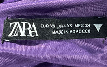 Load image into Gallery viewer, Zara Womens Purple Long Sleeve V-Neck Back Zip One-Piece Bodysuit Size XS
