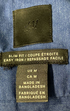 Load image into Gallery viewer, H&amp;M Mens Blue Slim Fit Long Sleeve Collared Button-Up Shirt Size Medium
