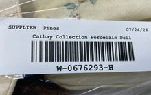 Load image into Gallery viewer, Cathay Collection Yellow Embroidered Dress Ceramic Hat Girls Porcelain Doll
