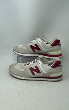 Load image into Gallery viewer, New Balance Mens 574 V2 ML574TE2 White Burgundy Lace-Up Sneaker Shoes Size 13D
