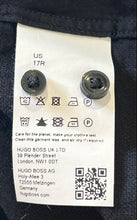Load image into Gallery viewer, Hugo Boss Mens Black Long Sleeve Collared Sharp Fit Dress Shirt Size XL 17 32/33
