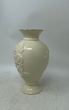 Load image into Gallery viewer, Lenox Ivory Ceramic Home Decor Floral Embossed Flower Vase Collectible
