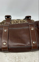 Load image into Gallery viewer, Michael Kors Womens Brown Monogram Double Handle Zipper Satchel Handbag
