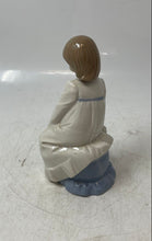 Load image into Gallery viewer, Nadal Last Firing Day Dec 31.1986 Girl Holding Flower Glazed Porcelain Figurine
