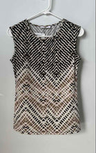 Load image into Gallery viewer, Calvin Klein Womens Multicolor Chevron Sleeveless Crew Neck Blouse Top Size XS
