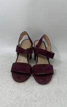 Load image into Gallery viewer, Ann Taylor Womens Burgundy Open Toe Slip-On Block Slingback Heels Size 7.5M
