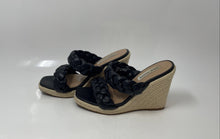 Load image into Gallery viewer, Steve Madden Womens Black Open Toe Slip-On Wedge Espadrille Sandals Size 6
