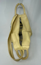Load image into Gallery viewer, Valentina Womens Cream Leather Zipper Adjustable Strap Top Handle Sling Bag
