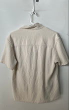 Load image into Gallery viewer, Zara Mens Beige Short Sleeve Collared Button-Up Shirt Size Medium
