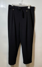 Load image into Gallery viewer, NYCC Womens Black Pleated Straight Leg Belted Formal Dress Pants Size 14
