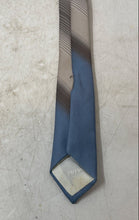 Load image into Gallery viewer, Oleg Cassini Mens Gray And Blue Striped Pattern Formal Pointed Tie
