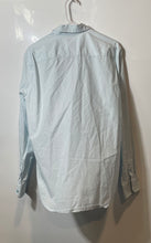 Load image into Gallery viewer, Guess Mens Blue Micro-Print Long Sleeve Collared Button-Up Shirt Size Large
