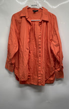 Load image into Gallery viewer, Forever 21 Womens Orange Cotton Long Sleeve Spread Collar Button-Up Shirt Size S
