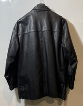 Load image into Gallery viewer, Arturo Calle Mens Black Real Leather Button Front Bomber Jacket Size XL
