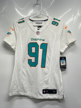 Load image into Gallery viewer, Nike Womens White NFL Miami Dolphins Cameron Wake #91 Football Jersey Sz M W/Tag
