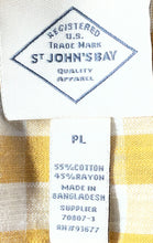 Load image into Gallery viewer, St. John's Bay Womens Yellow Plaid Long Sleeve V-Neck Ruffle Blouse Top Size PL
