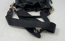 Load image into Gallery viewer, True Religion Womens Black Monogram Print Leather Drawstring Bucket Bag
