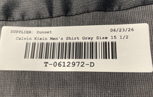 Load image into Gallery viewer, Calvin Klein Mens Gray Slim Fit Stretch Collared Dress Shirt Size 15 1/2
