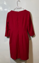 Load image into Gallery viewer, Tahari Womens Red 3/4 Sleeve Round Neck Regular Fit Pleated Sheath Dress Size 4P
