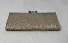 Load image into Gallery viewer, INC International Concepts Womens Gold Glitter Bow Clasp Mini Clutch Handbag
