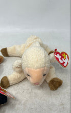 Load image into Gallery viewer, Lot Of 3 Pcs Ty Multicolor Various Animals Beanie Babies Plush Toys
