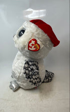 Load image into Gallery viewer, Ty Silk Beanie Boos Large Tinsel Snow Christmas Claire's Exclusive Owl Santa Hat
