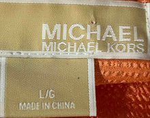 Load image into Gallery viewer, Michael Kors Womens Orange Ruffled Neckline Pullover Blouse Top Size L/G
