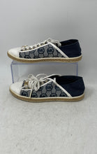 Load image into Gallery viewer, Michael Kors Womens Blue White Signature Print Sneakers Shoes Size 5.5M
