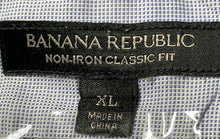 Load image into Gallery viewer, Banana Republic Mens Blue White Plaid Long Sleeve Button-Up Shirt Size XL
